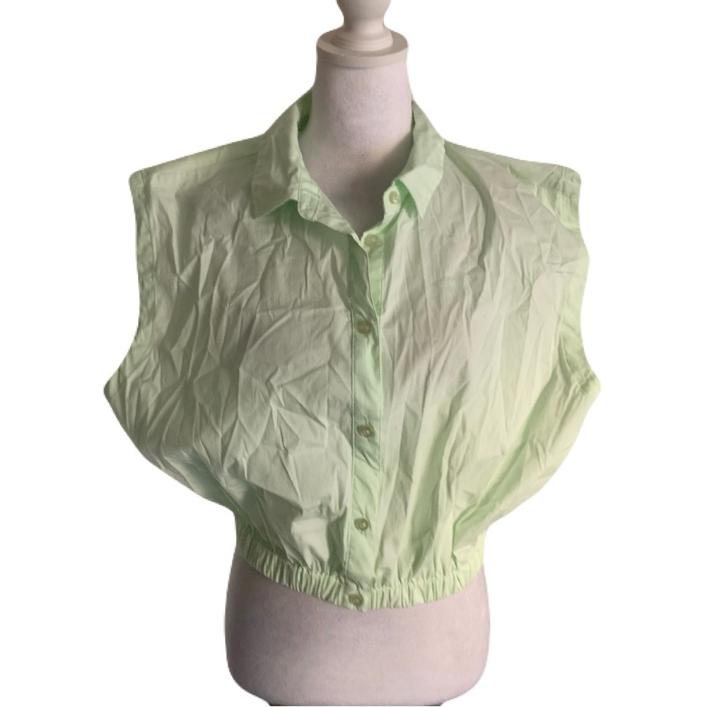 NWT Calvin Klein Jeans Light Lime Green Button Down Boxy Casual Light XL Shirt